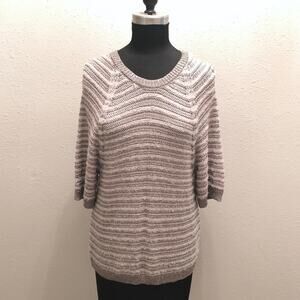 Anthropologie Yellow Bird Metallic Knit Sweater M